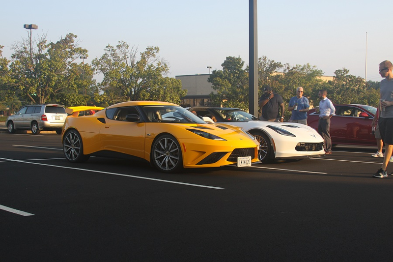 Evora S and one of numerous Corvettes. There were lots of Vettes, BMWs, and Miatas.